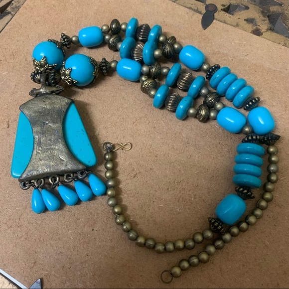 💙 Beautiful Turquoise Antique Finish Necklace - Picture 8 of 9